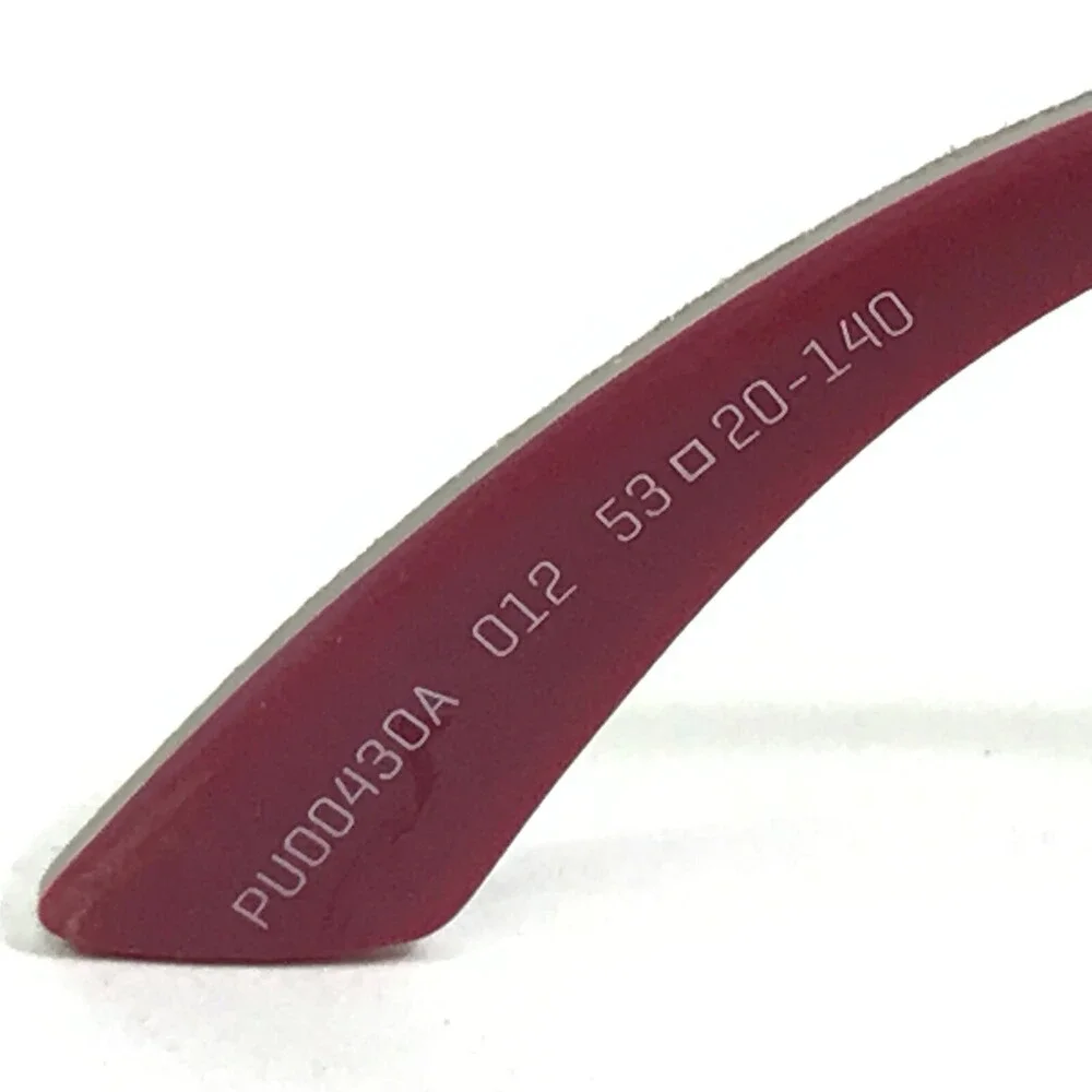 Puma Eyeglasses Frames PU00400A 012 Beige Red Round Suede Leather 53-20-140